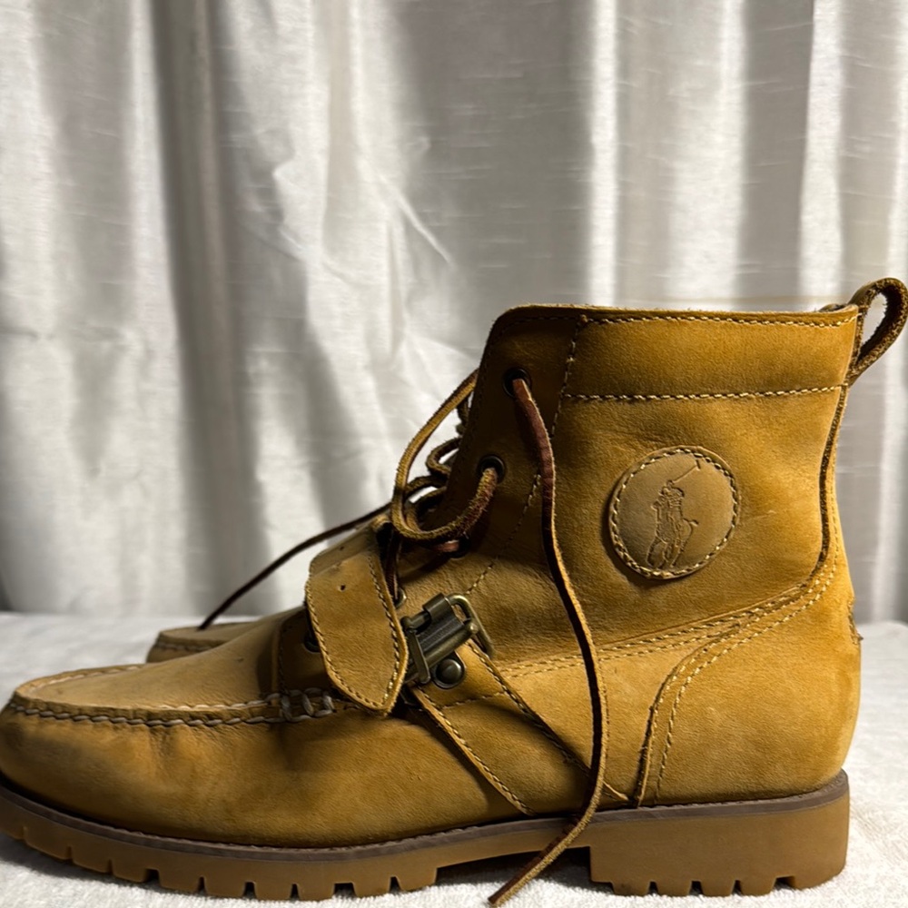 Polo by Ralph Lauren Tan Leather Boots Men's Size 9 - Picture 6 of 14